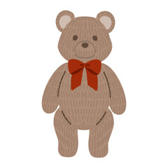 シンプルでかわいいテディベアのイラスト