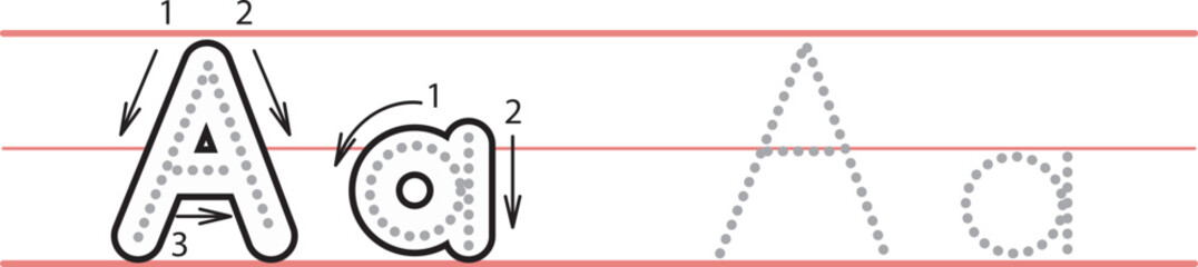 Worksheets for tracing the alphabet A