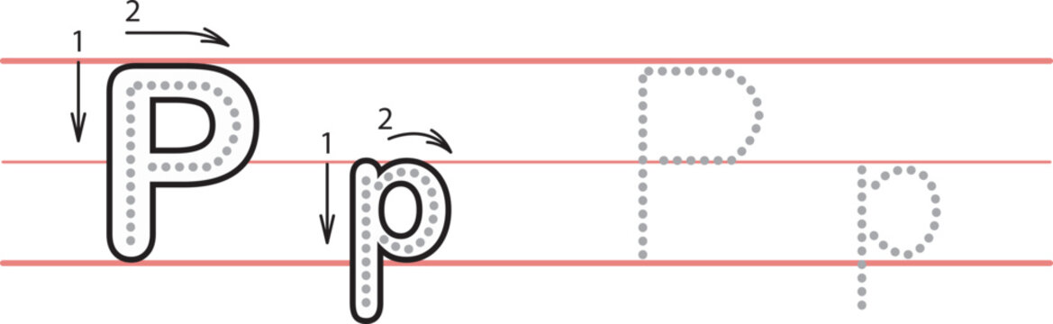 Worksheets for tracing the alphabet P