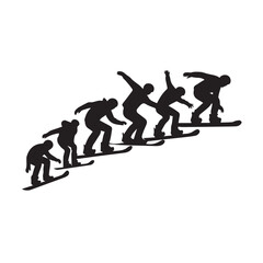 Winter Sports Snowboarding Action Evolution Graphics