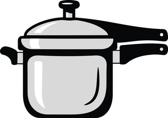 Modern pressure cooker kitchen appliance icon simple flat design vector vector
