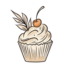 vector illustration of a cupcake
