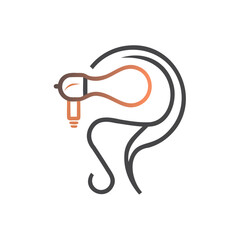 Obraz premium Conceptual illustration of an idea emerging from an ear
