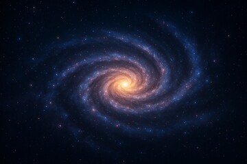 Cosmic Abstract Background with Spiral Galaxy and Radiant Core