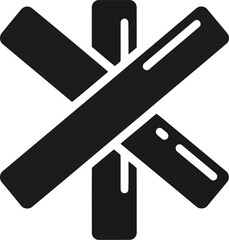 Crossed wood logs simple icon symbol vector art isolated vector