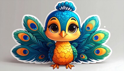 Cute peacock illustration