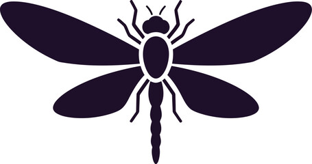 Vector silhouette dragonfly insect icon isolated graphic element vector