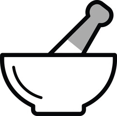 Mortar pestle icon medical science chemistry laboratory symbol vector