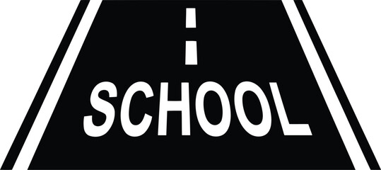 School zone road sign vector icon education safety alert symbol vector
