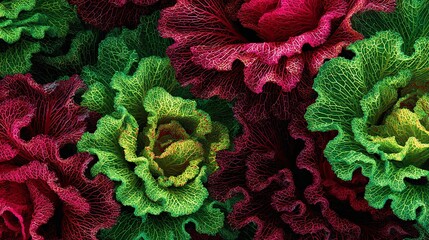Pop art lettuce in colorful abstract pattern