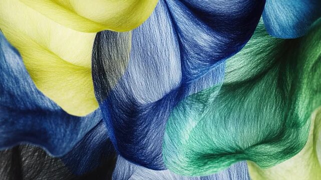 A tight shot of colorful yarn balls and threads