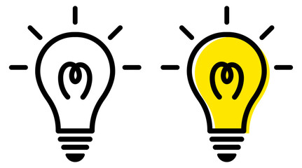 アイデア・ひらめきの電球アイコンイラスト