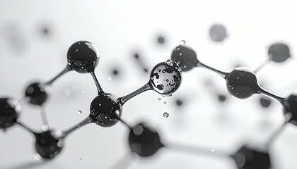 Atom Bond Molecular structure close-up on white for science or medical use