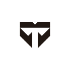 letter t technology simple geometric negative space logo vector