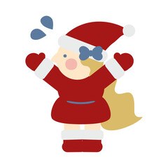 焦るかわいい女の子のサンタクロース