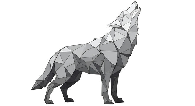Abstract polygonal wolf silhouette