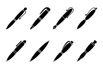 silhouette of pens office stationery drawing art school tool