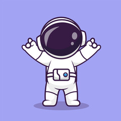 Cute Astronaut With Metal Hand Cartoon