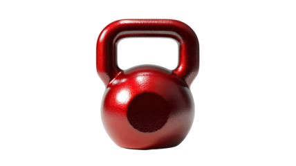 red padlock with key on white background