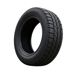 Car tire with deep tread pattern, isolated cutout
