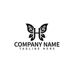 Elegant H Letter Butterfly Logo - Nature-Inspired Brand Identity for Beauty, Fashion, or Wellness