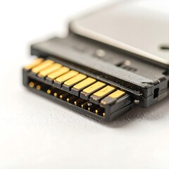 Close-up of a memory card slot