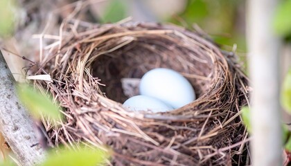 Obraz premium Easter eggs in bird nest