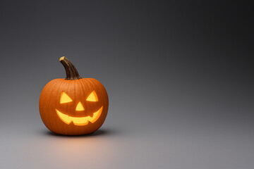Obraz premium ハロウィン ジャック・オー・ランタン カボチャ 暗闇 恐怖 不気味な 怖い 笑顔 炎 オレンジ 光 闇 夜 祭り 幽霊 仮装 イベント 秋 彫刻 怖い