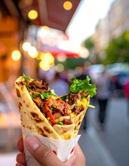 Handheld street food wrap