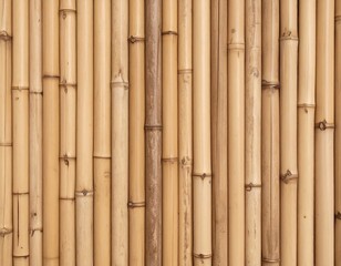 Fototapeta premium Close-up of a light beige bamboo wall