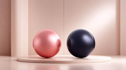 Abstract spheres symbolizing business and confrontation.