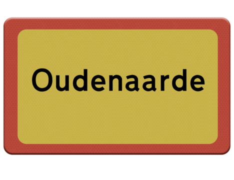 Digital composite..Road sign for the city of Oudenaarde.naambord, name, place, .Png file.