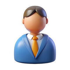 3d minimalist business person avatar icon for digital platforms and user profiles