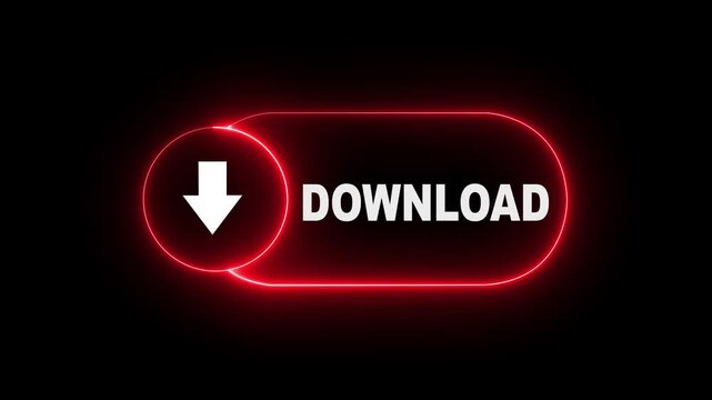 download text button with arrow icon. lightning download icon on black background. Download icon animated 4k video. 