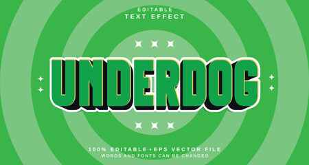 Editable text style effect - Underdog text style theme.