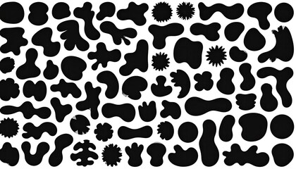 Fototapeta premium Black Blobs Collection on White Background for Graphic Design and Decoration Element