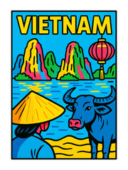 Pop Art Style Vietnam Travel Poster
