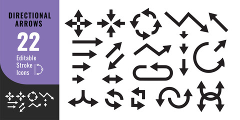 Directional Arrows Icon Set – Navigation, Pointer and Interface Vector Design
