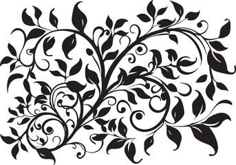 Obraz premium Floral Swirl Ornament Vector Set