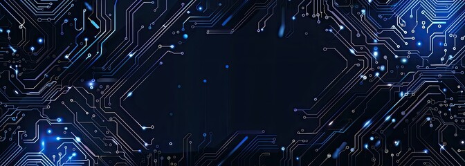 Abstract circuit board background, electronic paths with bokeh for tech concept