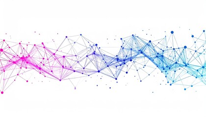 Abstract Connection Network wave, digital lines on white background; modern tech use