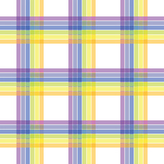Vibrant Multicolor Plaid Seamless Pattern, Colorful Rainbow Tartan Checkered Texture, Abstract Geometric Background for Fabric, Wallpaper, Wrapping Paper, Textile, Digital Design and Decorative Prints
