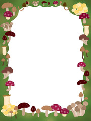 可愛いキノコのフレーム素材