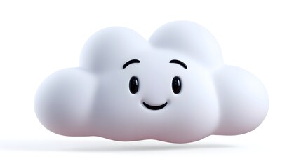 Obraz premium Cheerful and whimsical cloud-shaped character with a friendly, positive expression