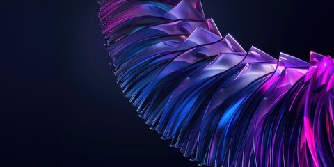 Abstract swirl of purple and blue curves on dark backdrop, for tech visuals
