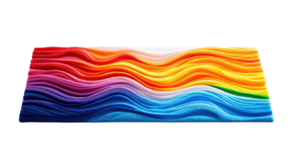 Colorful Wavy Floor Rugs on Transparent Background
