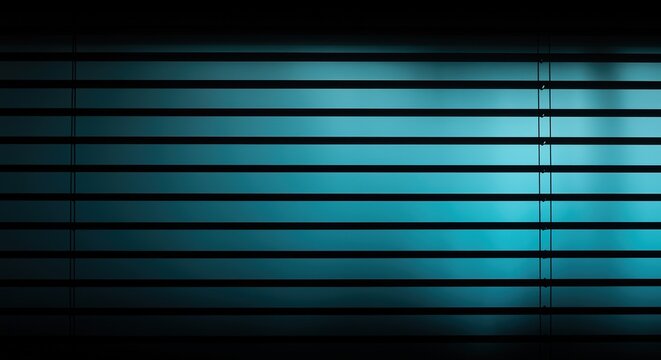 Abstract Blue Window Blinds Background gradient interior design horizontal lines pattern texture light shadow close-up modern minimal