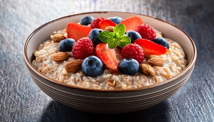 oatmeal bowl with berries and nuts
