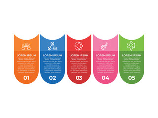 Timeline infographic design element and number options. Business concept with 5 steps. Can be used for workflow layout, diagram, annual report, web design. Vector business template for presentation.