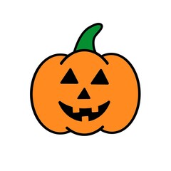 Smiling Jack O’ Lantern Halloween Pumpkin Illustration